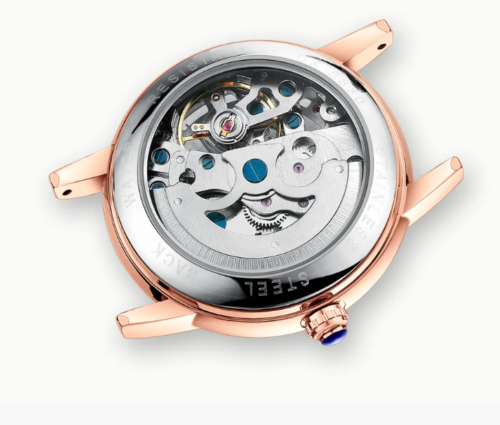 Montre Squelette Femme Acier Rosé