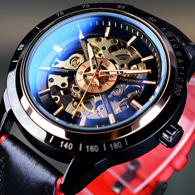 Montre Squelette Homme Cuir Jeune