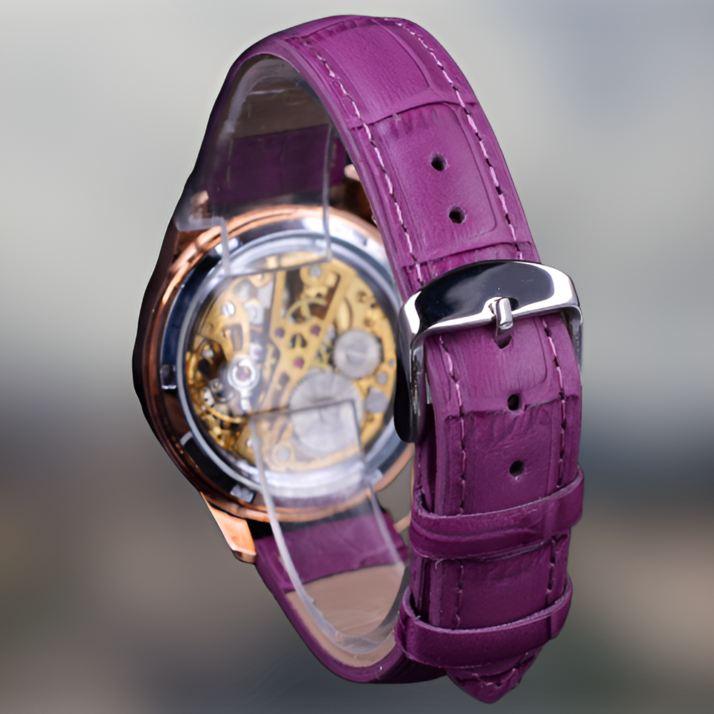 Montre Squelette Femme Violette - Montre Squelette