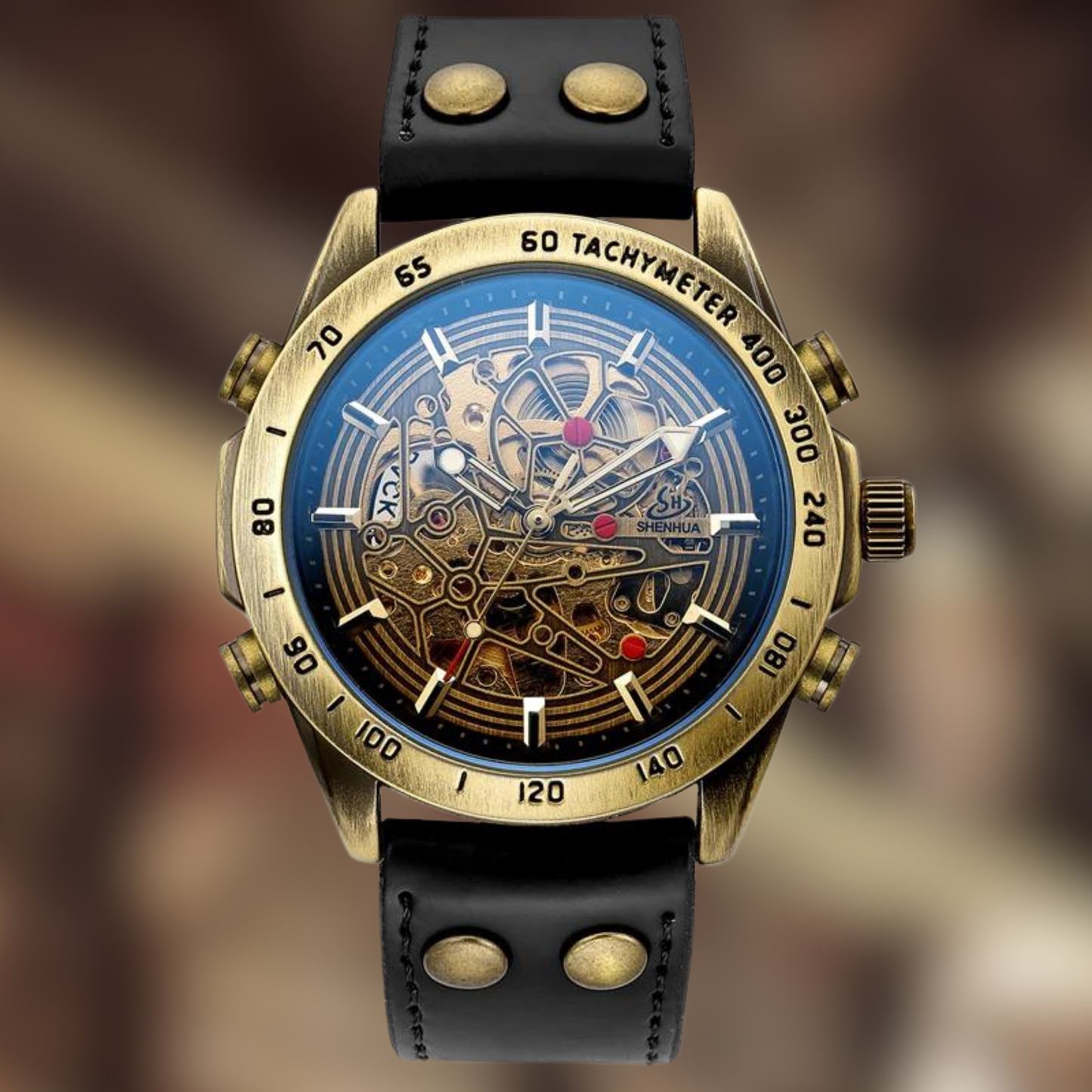 Montre Squelette Homme Steampunk Mécanique