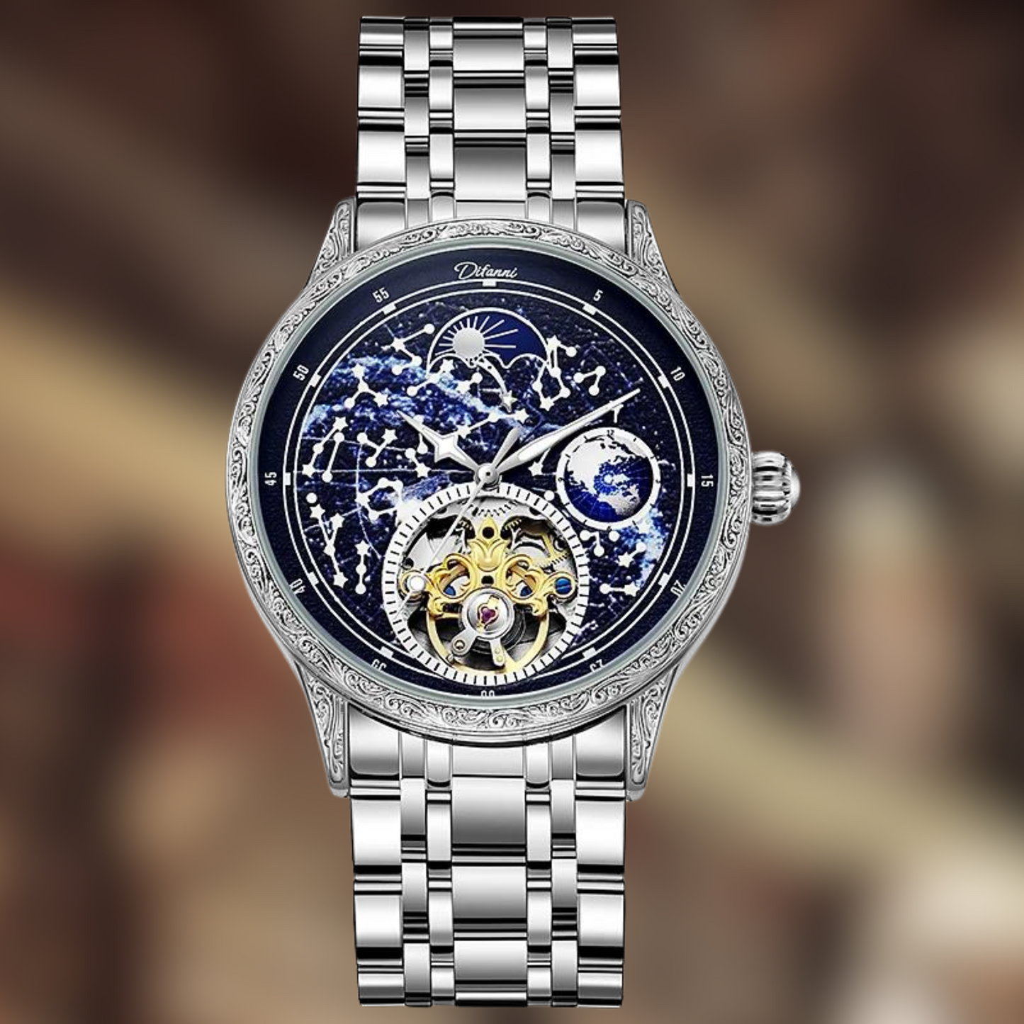 Montre Squelette Homme Galaxie