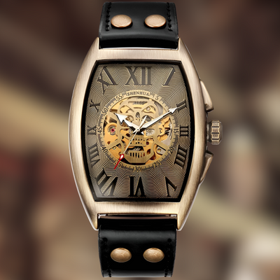 Montre Squelette Homme Crâne Steampunk