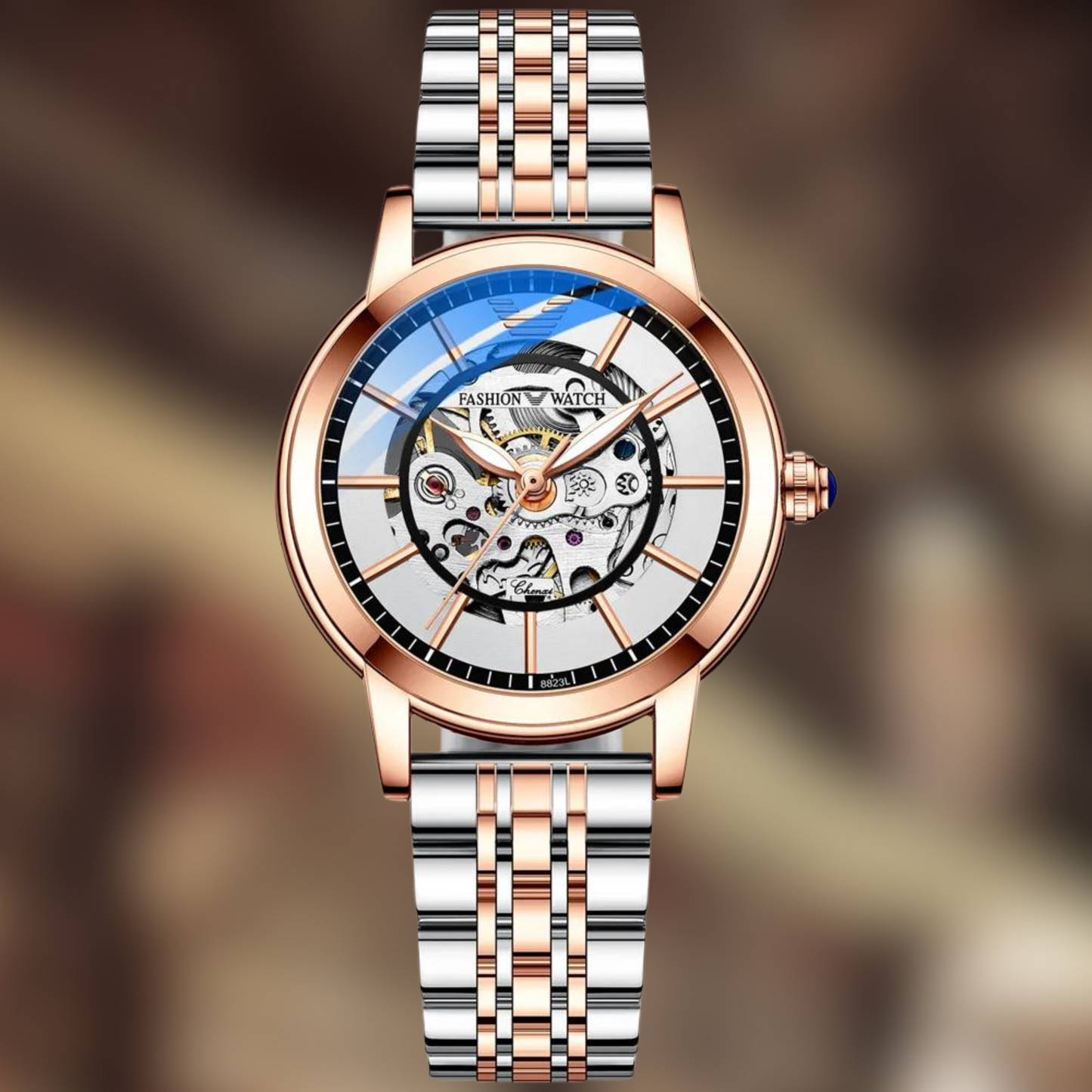 Montre Squelette Femme Cadran Cuivre