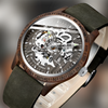 Montre Squelette Homme Bois Noir