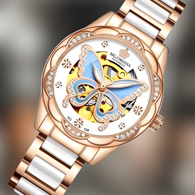 Montre Squelette Femme Papillon