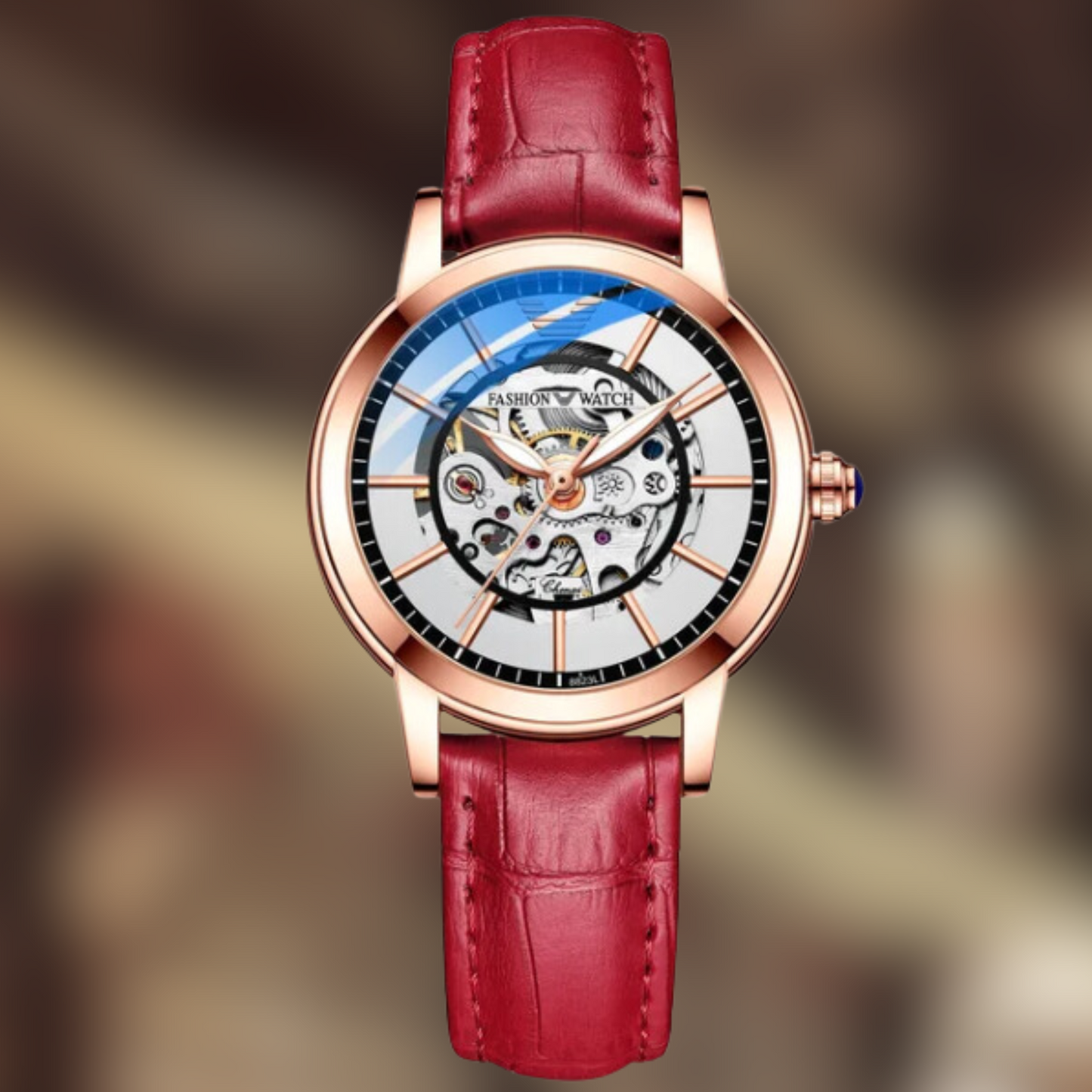 Montre Squelette Femme Cadran Cuivre