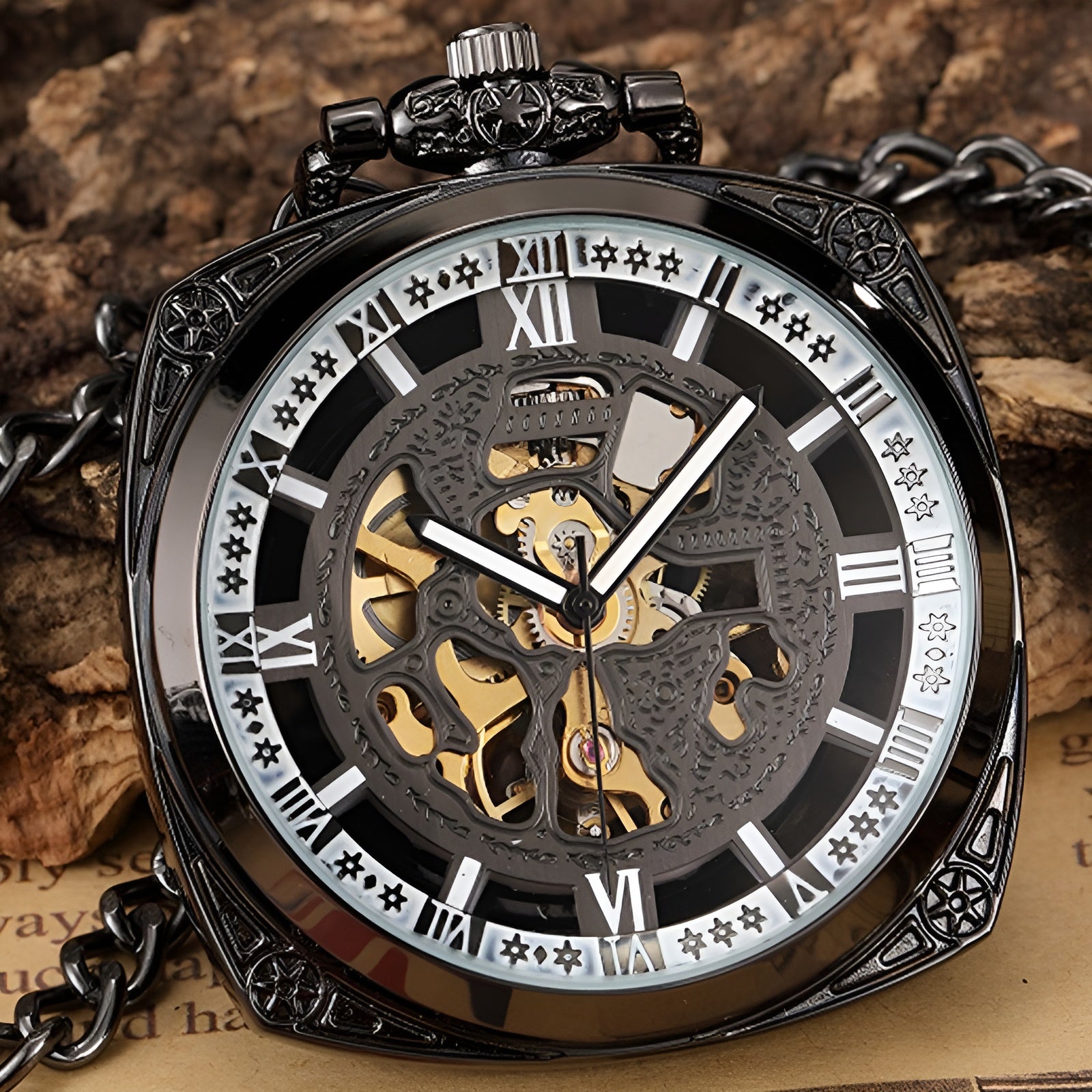 Montre de Poche Squelette Steampunk - Montre Squelette