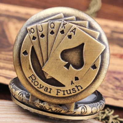 Montre à Gousset - Poker "Royal Flush" - Engrenage Temporel