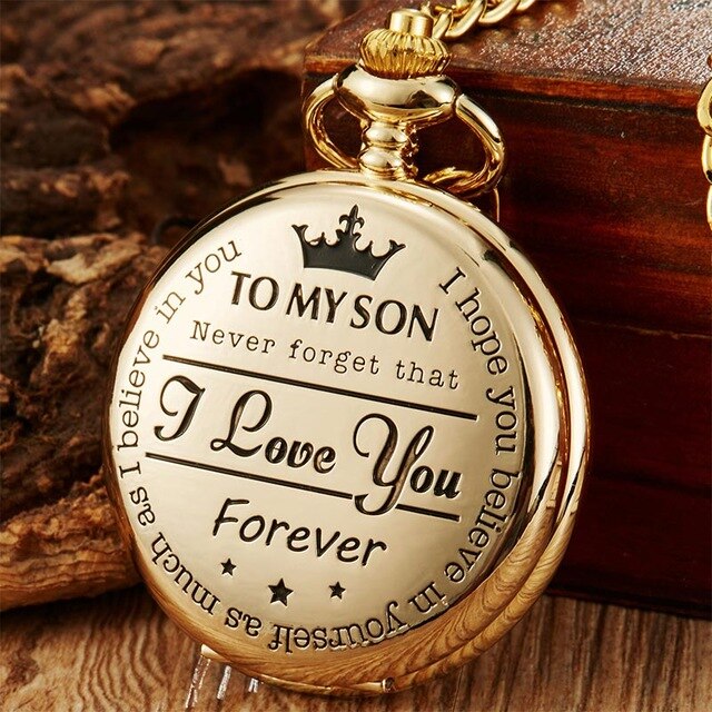 Montre à Gousset I love you Doré